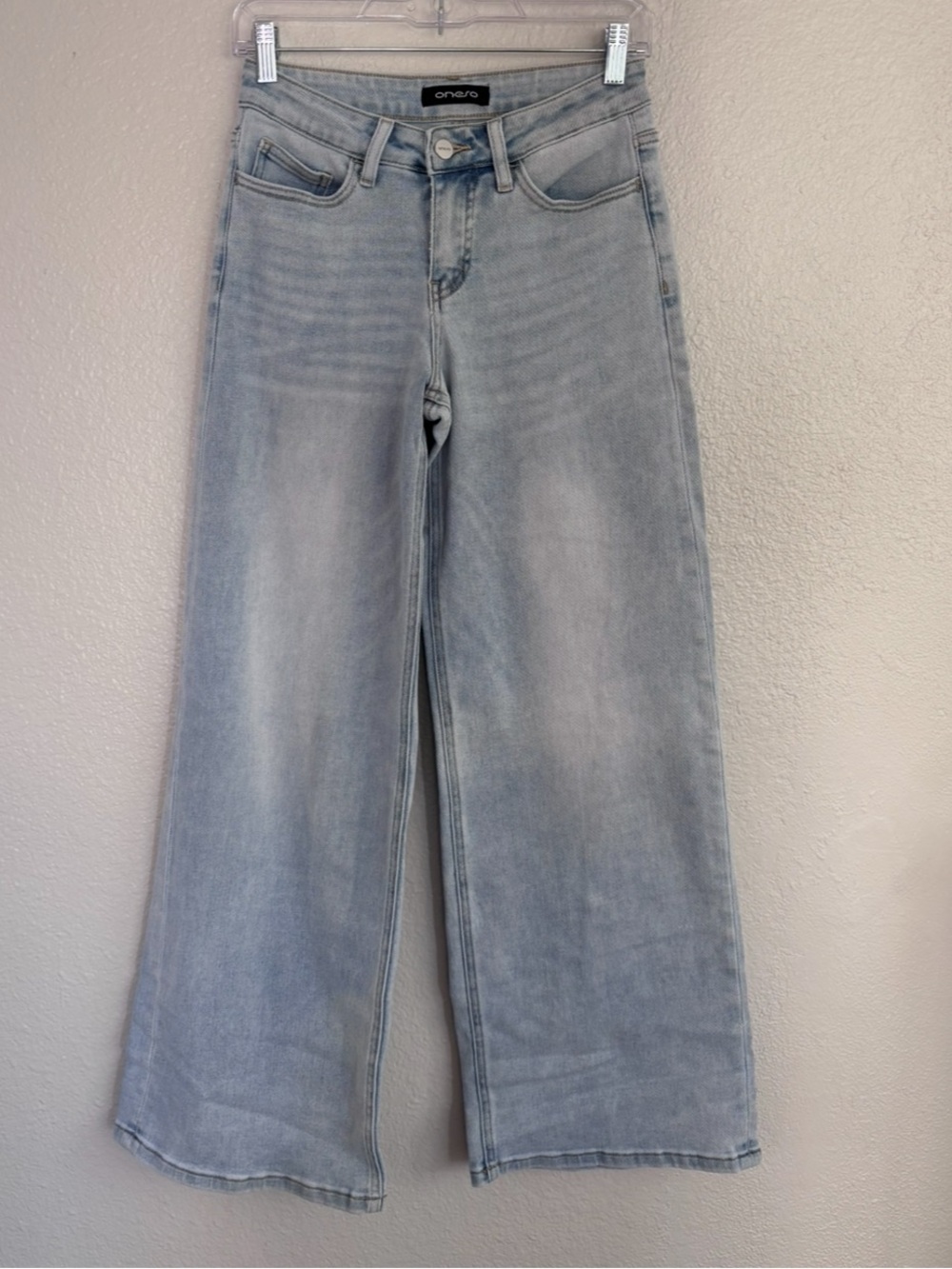 ONESO Light Wash High Rise Baggy Wide Leg Skater Denim Jeans 25 - Picture 2 of 8